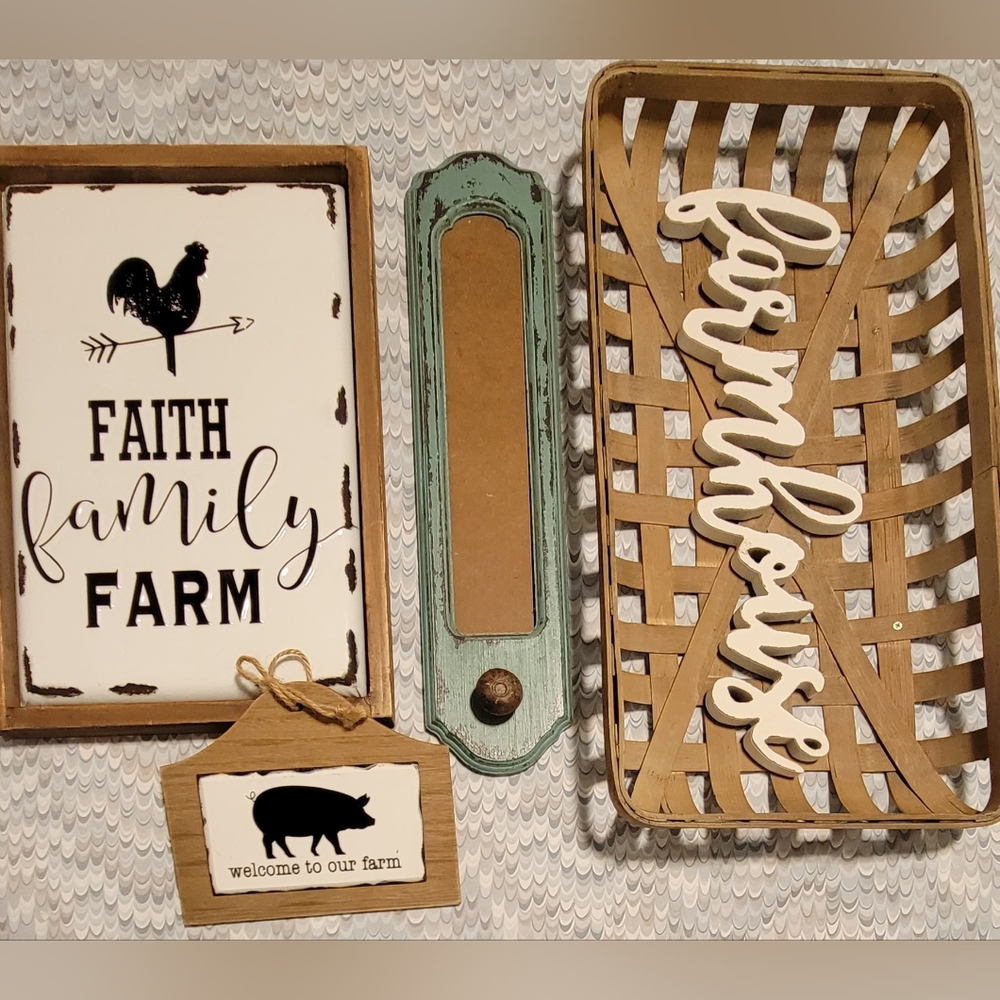 Farmhouse tobacco basket 4 piece